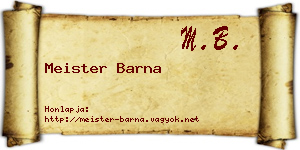 Meister Barna névjegykártya